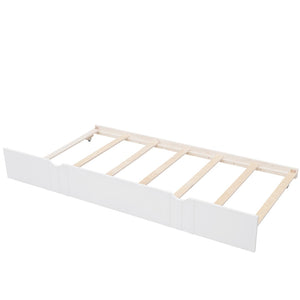 English Elm Twin Pine Wood Daybed with Roll-out Trundle Sleeper for Guest or Kids Room WF295030AAK