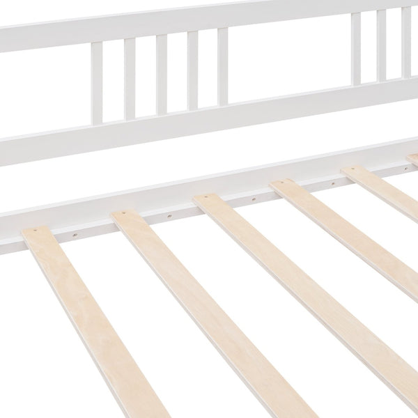English Elm Twin Pine Wood Daybed with Roll-out Trundle Sleeper for Guest or Kids Room WF295030AAK