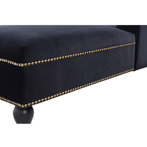 English Elm [new+video] Velvet Tufted Chaise Lounge Chair Nailhead Trim Solid Wood Legs Living Room WF297646AAB