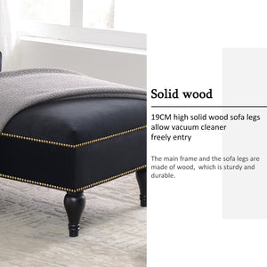 English Elm [new+video] Velvet Tufted Chaise Lounge Chair Nailhead Trim Solid Wood Legs Living Room WF297646AAB