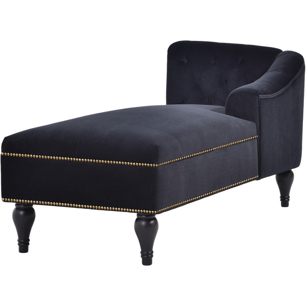 English Elm [new+video] Velvet Tufted Chaise Lounge Chair Nailhead Trim Solid Wood Legs Living Room WF297646AAB