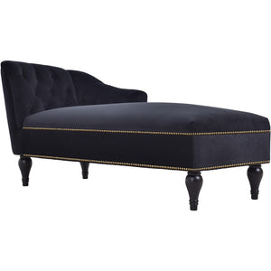 English Elm [new+video] Velvet Tufted Chaise Lounge Chair Nailhead Trim Solid Wood Legs Living Room WF297646AAB
