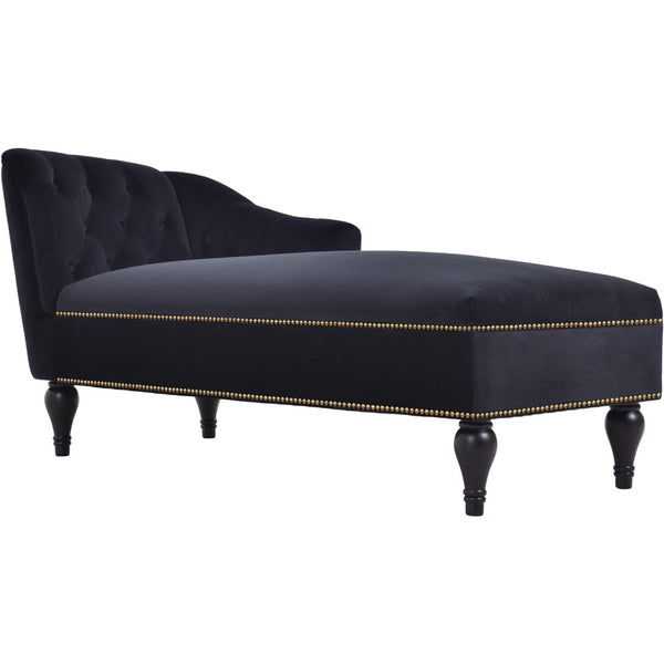 English Elm [new+video] Velvet Tufted Chaise Lounge Chair Nailhead Trim Solid Wood Legs Living Room WF297646AAB