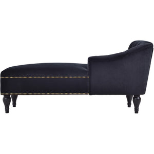 English Elm [new+video] Velvet Tufted Chaise Lounge Chair Nailhead Trim Solid Wood Legs Living Room WF297646AAB
