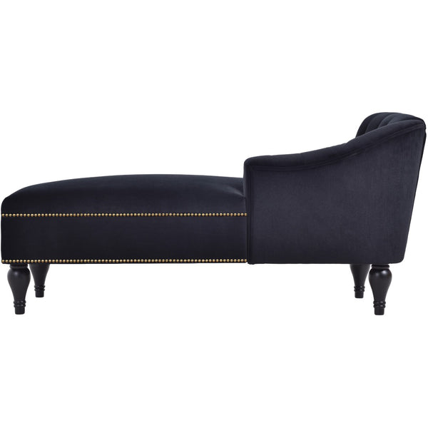English Elm [new+video] Velvet Tufted Chaise Lounge Chair Nailhead Trim Solid Wood Legs Living Room WF297646AAB