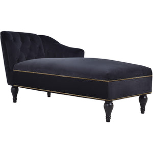 English Elm [new+video] Velvet Tufted Chaise Lounge Chair Nailhead Trim Solid Wood Legs Living Room WF297646AAB
