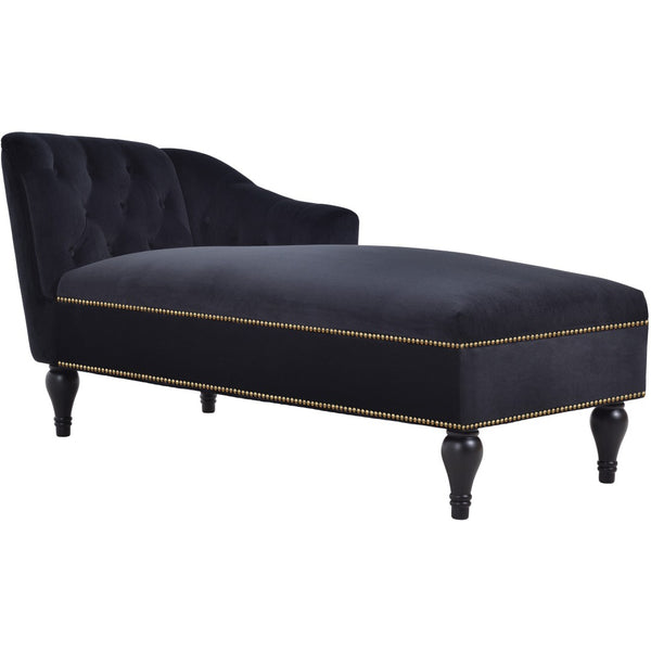 English Elm [new+video] Velvet Tufted Chaise Lounge Chair Nailhead Trim Solid Wood Legs Living Room WF297646AAB