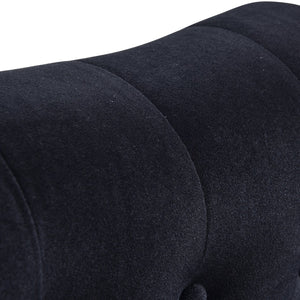English Elm [new+video] Velvet Tufted Chaise Lounge Chair Nailhead Trim Solid Wood Legs Living Room WF297646AAB