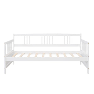 English Elm Twin Pine Wood Daybed with Roll-out Trundle Sleeper for Guest or Kids Room WF295030AAK