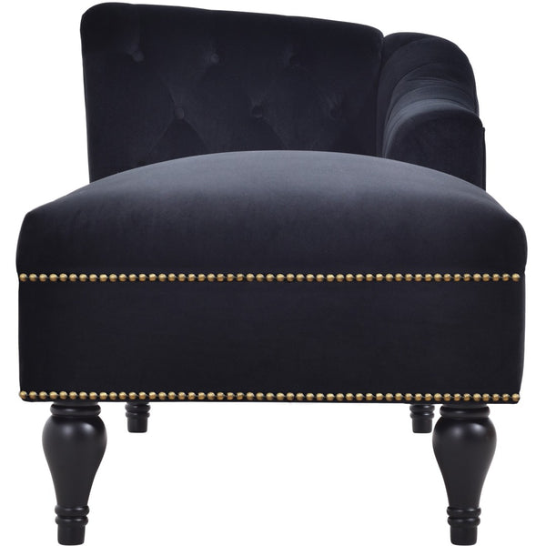 English Elm [new+video] Velvet Tufted Chaise Lounge Chair Nailhead Trim Solid Wood Legs Living Room WF297646AAB