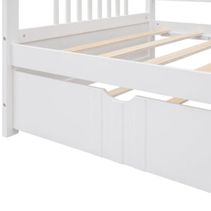 English Elm Twin Pine Wood Daybed with Roll-out Trundle Sleeper for Guest or Kids Room WF295030AAK
