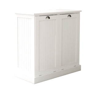 English Elm Two-compartment Tilt Out Laundry Sorter with Fabric Bags Mdf Cabinet for Bathroom W112049950