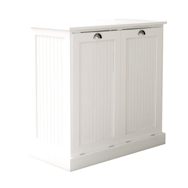 English Elm Two-compartment Tilt Out Laundry Sorter with Fabric Bags Mdf Cabinet for Bathroom W112049950