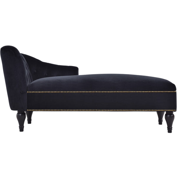 English Elm [new+video] Velvet Tufted Chaise Lounge Chair Nailhead Trim Solid Wood Legs Living Room WF297646AAB