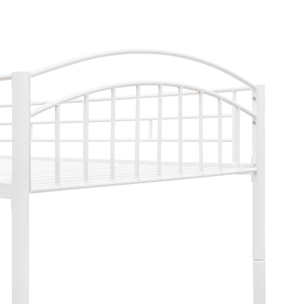English Elm Twin Over Steel Bunk Bed Convertible White Kids Guest Room Sleeper MF290257AAK