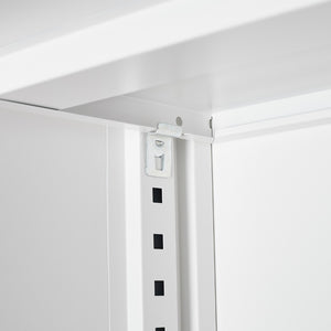 English Elm White Powder-coated Metal Locker Cabinet with Locking Doors and Adjustable Shelving W124757865