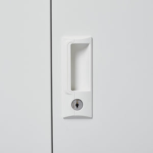 English Elm White Powder-coated Metal Locker Cabinet with Locking Doors and Adjustable Shelving W124757865
