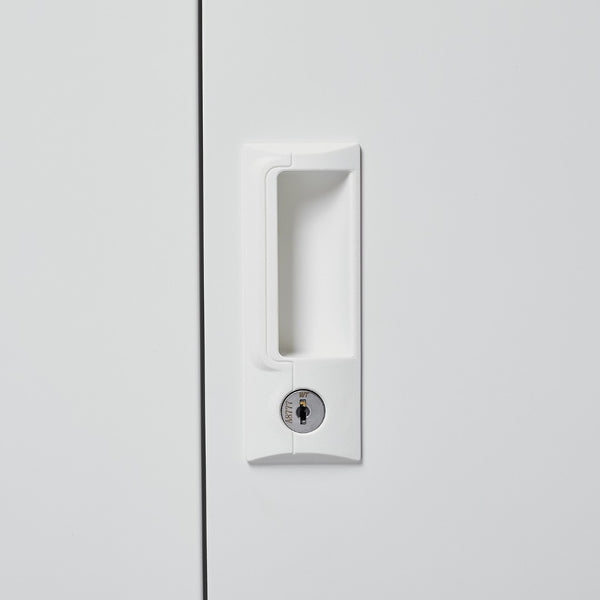 English Elm White Powder-coated Metal Locker Cabinet with Locking Doors and Adjustable Shelving W124757865