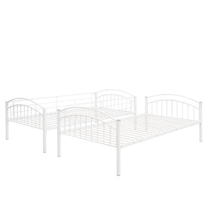 English Elm Twin Over Steel Bunk Bed Convertible White Kids Guest Room Sleeper MF290257AAK