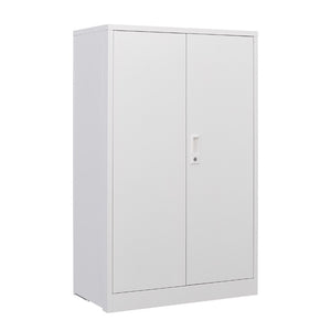 English Elm White Powder-coated Metal Locker Cabinet with Locking Doors and Adjustable Shelving W124757865