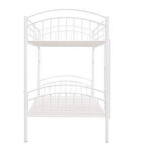 English Elm Twin Over Steel Bunk Bed Convertible White Kids Guest Room Sleeper MF290257AAK