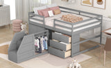 Hearth and Haven Full Size Loft Bed with Cabinets and Drawers, Grey GX001016AAE