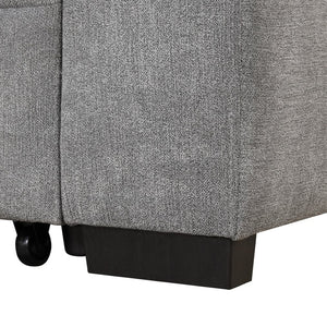 English Elm 84.75" Linen Sectional Sleeper Sofa with Storage Ottoman for Apartment Living SG000550AAE