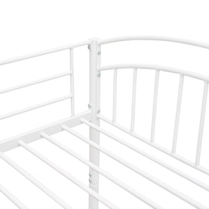 English Elm Twin Over Steel Bunk Bed Convertible White Kids Guest Room Sleeper MF290257AAK
