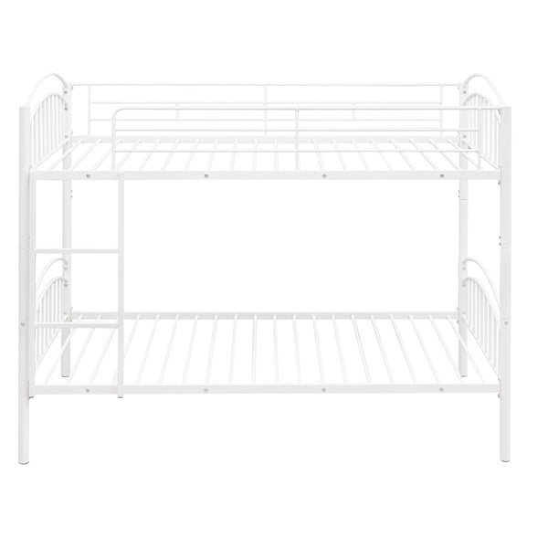 English Elm Twin Over Steel Bunk Bed Convertible White Kids Guest Room Sleeper MF290257AAK