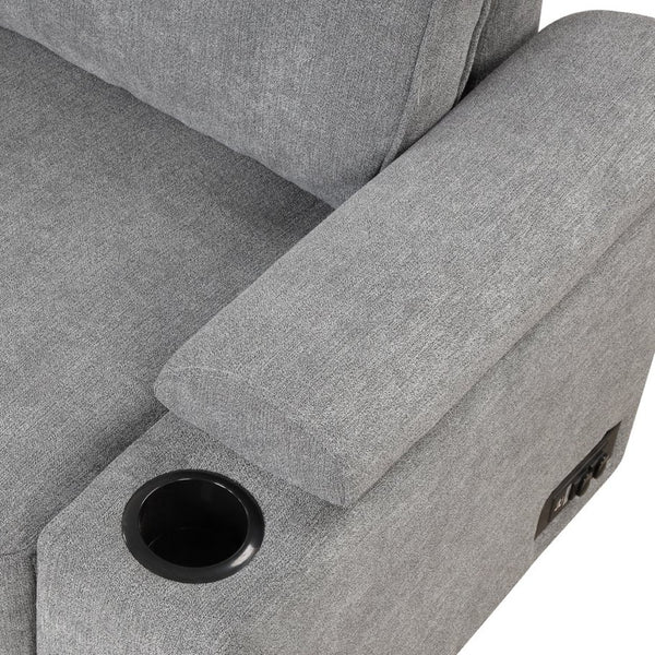 English Elm 84.75" Linen Sectional Sleeper Sofa with Storage Ottoman for Apartment Living SG000550AAE