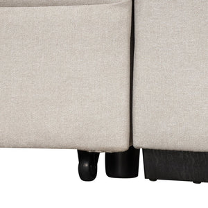 English Elm 84.75" Linen Sectional Sleeper Sofa with Storage Ottoman for Apartment Living SG000550AAA