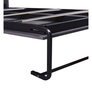 English Elm Twin Murphy Bed with Wardrobe & Drawers, Gray Folding Space-Saving Cabinet Bed, Durable MDF/Metal Storage GX002002AAE