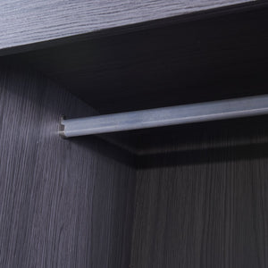 English Elm Full Murphy Bed with Wardrobe and Drawers, Gray Space-Saving Foldable Storage Bed for Guests, Multi-Functional Cabinet Wall Unit GX002001AAE