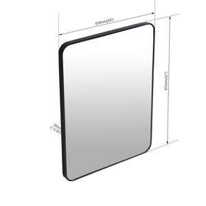 English Elm 24 Copper-Free 24 x 32 Inch Bathroom Mirror with Black Aluminum Alloy Frame, 4MM HD Glass, Sturdy Mounting W99967980