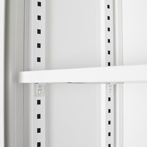English Elm White Powder-coated Metal Locker Cabinet with Locking Doors and Adjustable Shelving W124757865