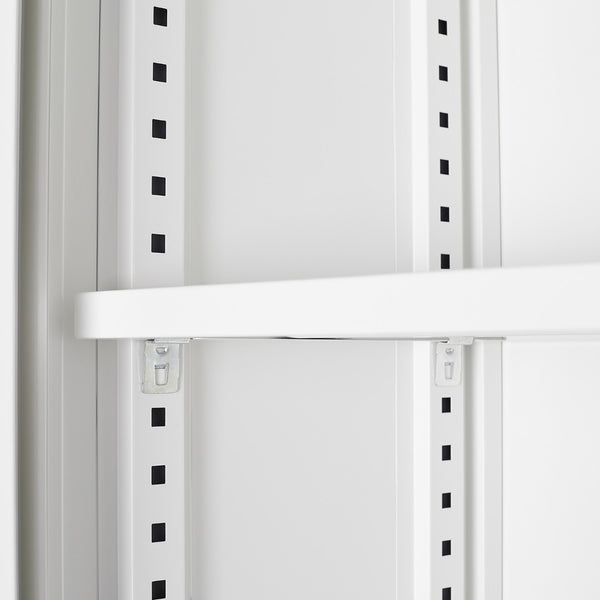 English Elm White Powder-coated Metal Locker Cabinet with Locking Doors and Adjustable Shelving W124757865