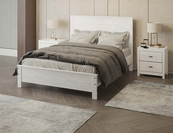 English Elm Albany Solid Wood Queen Bed Frame with Headboard — Durable Modern Rustic Design, Eco-Friendly Solid Wood Queen Frame (No Box Spring) B03768109