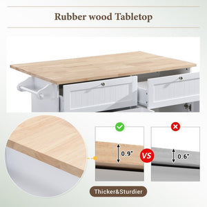 English Elm Topmax Farmhouse Kitchen Island with Drop Leaf Storage Drawers and Two Stools Included SH000234AAK