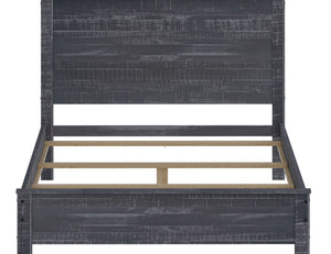 English Elm Albany Solid Wood Twin Bed Frame with Headboard — Sustainable, Heavy-Duty Modern Rustic Design, Durable Elegance Grey B03768225