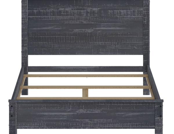 English Elm Albany Solid Wood Twin Bed Frame with Headboard — Sustainable, Heavy-Duty Modern Rustic Design, Durable Elegance Grey B03768225