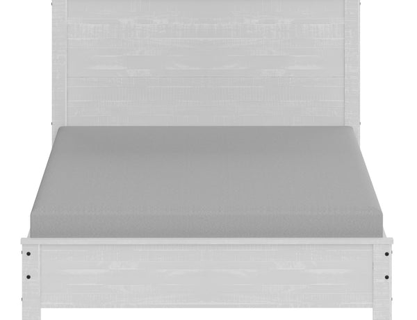 English Elm Albany Solid Wood Twin Bed Frame with Headboard — Sustainable, Heavy-Duty Modern Rustic Design, Durable Elegance White B03768224