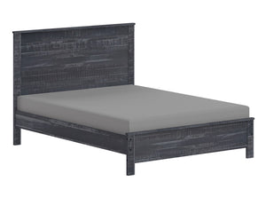 English Elm Albany Solid Wood Twin Bed Frame with Headboard — Sustainable, Heavy-Duty Modern Rustic Design, Durable Elegance Grey B03768225