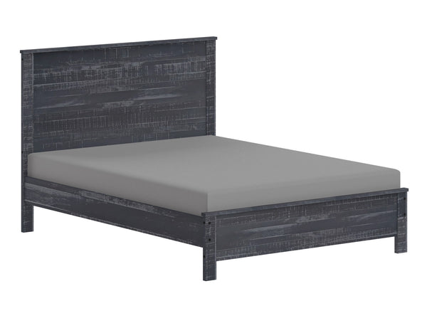 English Elm Albany Solid Wood Twin Bed Frame with Headboard — Sustainable, Heavy-Duty Modern Rustic Design, Durable Elegance Grey B03768225