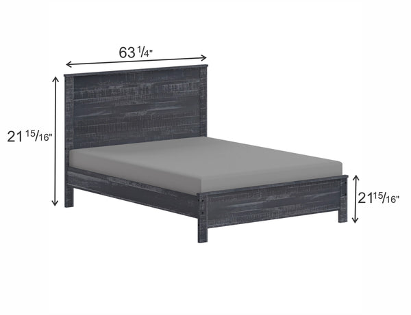 English Elm Albany Solid Wood Twin Bed Frame with Headboard — Sustainable, Heavy-Duty Modern Rustic Design, Durable Elegance Grey B03768225