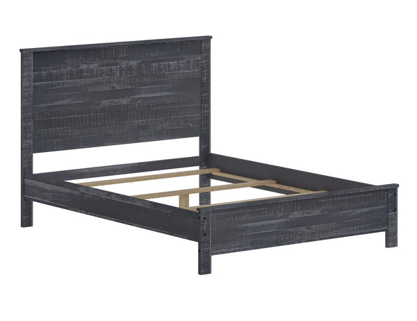 English Elm Albany Solid Wood Twin Bed Frame with Headboard — Sustainable, Heavy-Duty Modern Rustic Design, Durable Elegance Grey B03768225