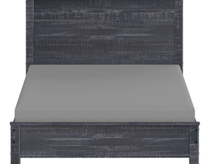 English Elm Albany Solid Wood Twin Bed Frame with Headboard — Sustainable, Heavy-Duty Modern Rustic Design, Durable Elegance Grey B03768225