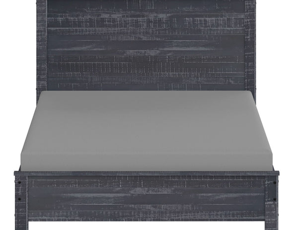 English Elm Albany Solid Wood Twin Bed Frame with Headboard — Sustainable, Heavy-Duty Modern Rustic Design, Durable Elegance Grey B03768225