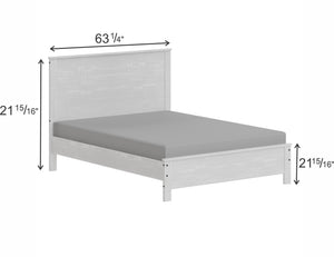 English Elm Albany Solid Wood Twin Bed Frame with Headboard — Sustainable, Heavy-Duty Modern Rustic Design, Durable Elegance White B03768224