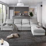 L-Shaped Sectional Sofa with Reversible Chaise, Durable Wood Frame, Plush Cushions