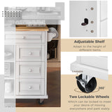 Hearth and Haven Vivienne Rolling Mobile Kitchen Cart with 5 Drawers, White WF297003AAW